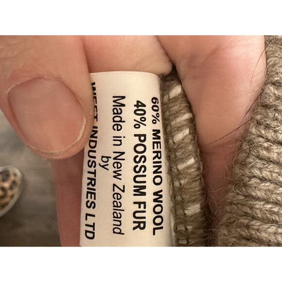 Merino Possum Beige Collared Shirt 60% Merino Wool 40% Possum Fur Men’s XL - Picture 8 of 16